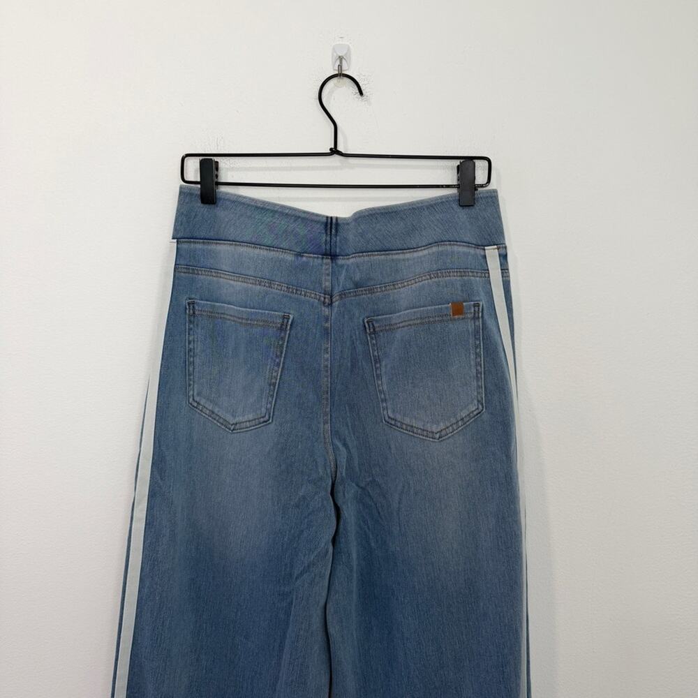 NWOT Halara Flex High Waisted Stripe Wide Leg Flowy Washed Casual Jeans Pockets - Picture 5 of 8